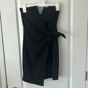 Black mini dress with bow waist